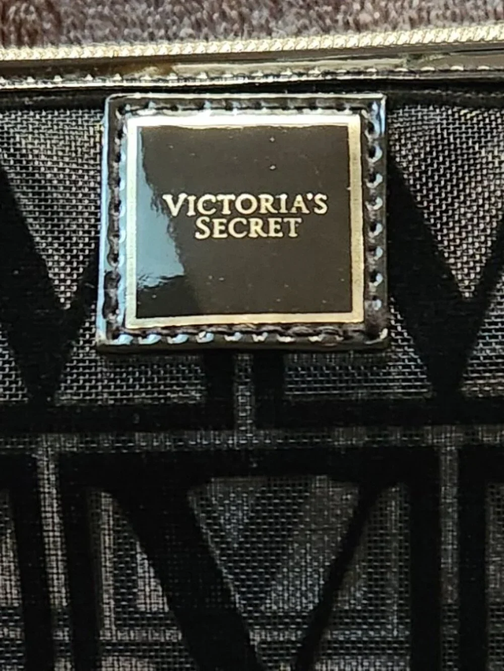 VICTORIA'S SECRET Sheer Velvet Logo Makeup Cosmetic Accessory Bag - NEW
